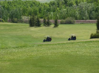 Looking across 6 and 2 fairways